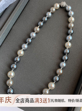 毛衣链新款施家珍珠真多麻灰色