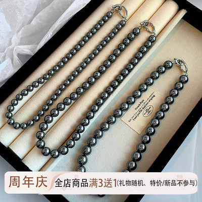 施家大溪地黑珍珠项链女百搭小众