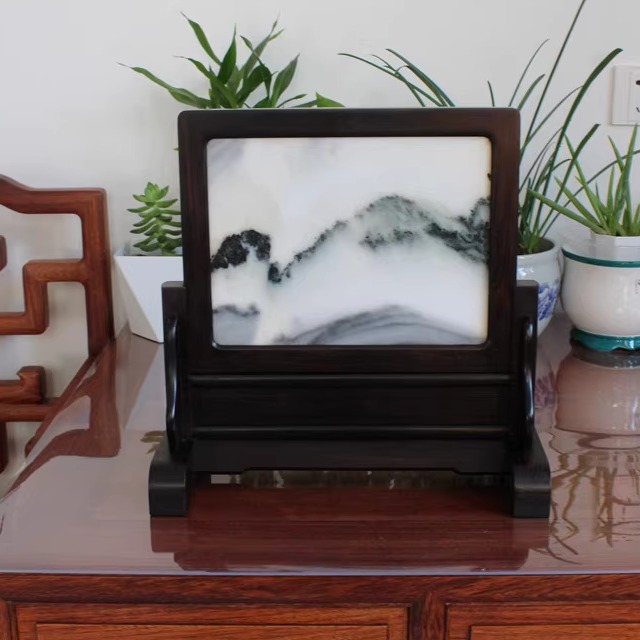 润铭翔紫光檀插屏座屏