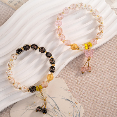 【福佑蝶蝶】夜光琉璃手串蝴蝶手链小众百搭款送礼物男女生日礼物