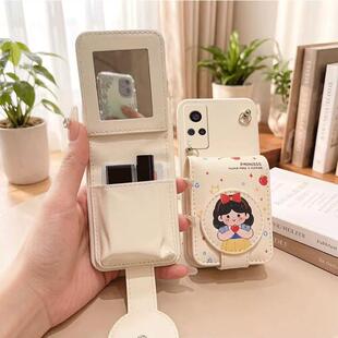 化妆零钱包适用vivoX300手机壳X200s X100s卡包X90s放口红X80pro挂绳X70pro斜跨X60补妆镜子X30女X27pro X20