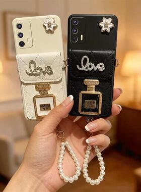 适用realme真我V23手机壳V13/V11/Q3pro挂绳Q3i斜跨Q3卡包Gt大师探索版女Gt大师版镜子支架Gtneo3保护套防摔