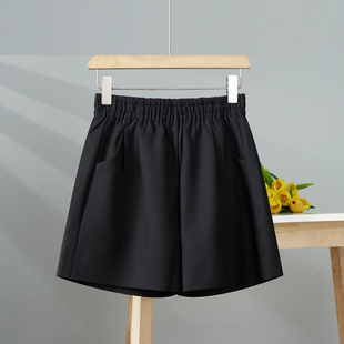 打底靴裤 西装 秋冬外穿松紧高腰宽松斜纹磨毛阔腿裤 女2025新款 短裤