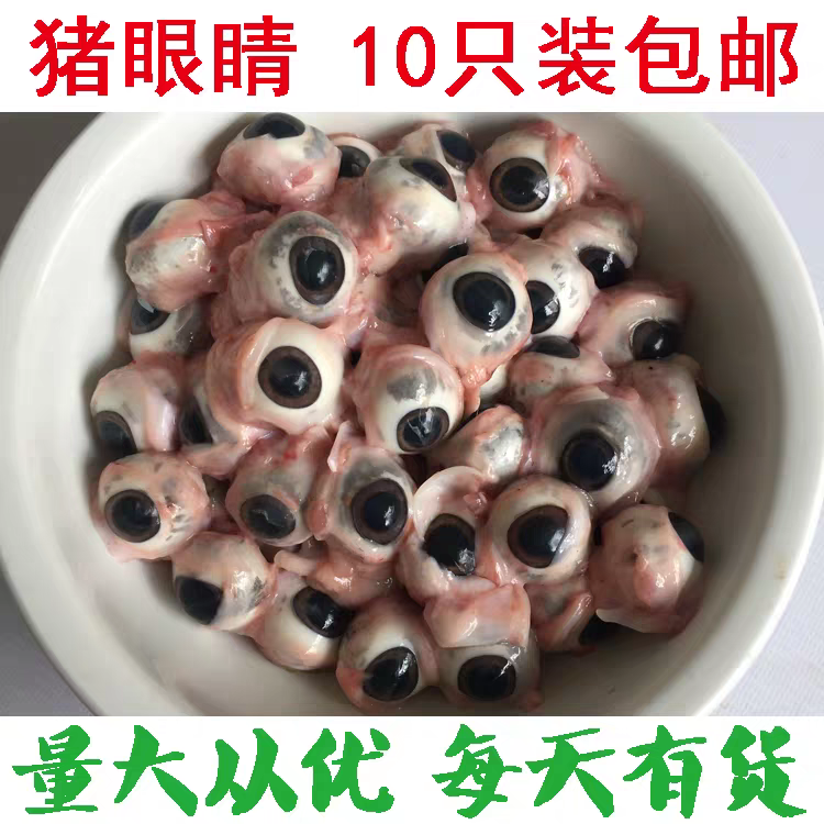 【猪眼睛10只装】食用猪眼实验猪眼解剖猪眼睛 带眼睑生鲜猪眼睛