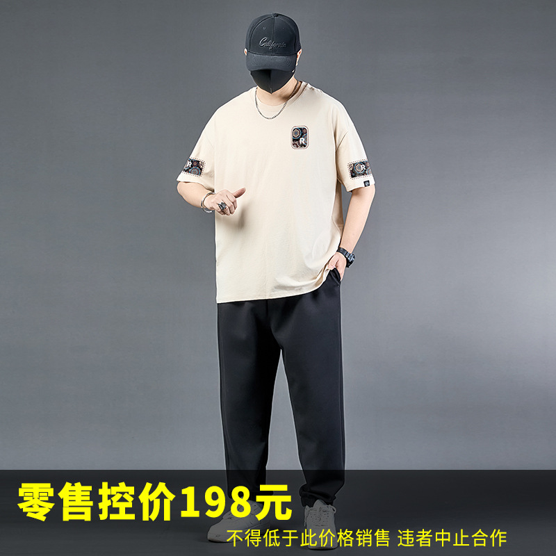 74201-套装链接-Bai曼茶罗袖框-墨绿-651短T-纯-811裤套加肥加大