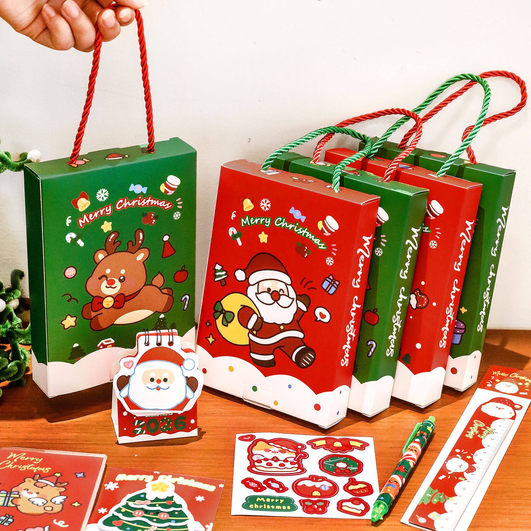 圣诞节文具手提套装小学生可爱奖励礼盒圣诞盲盒伴手礼奖品小礼品