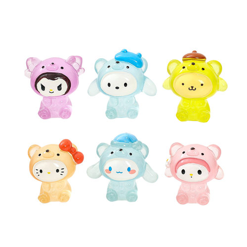 夜光装扮小熊系列萌粒公仔 diy钥匙扣挂件对对碰盲盒桌面摆件