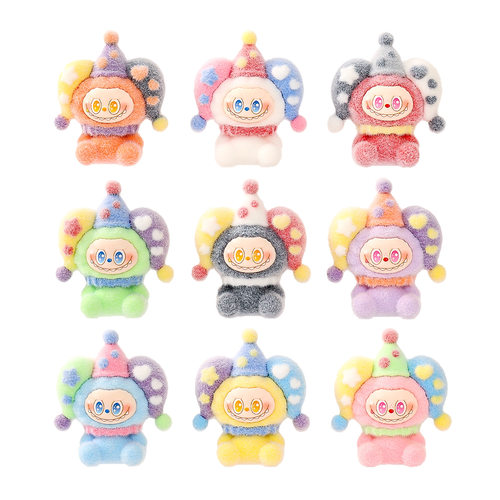 植绒小丑系列萌粒公仔钥匙扣配件桌面小摆件潮玩手办盲盒配件