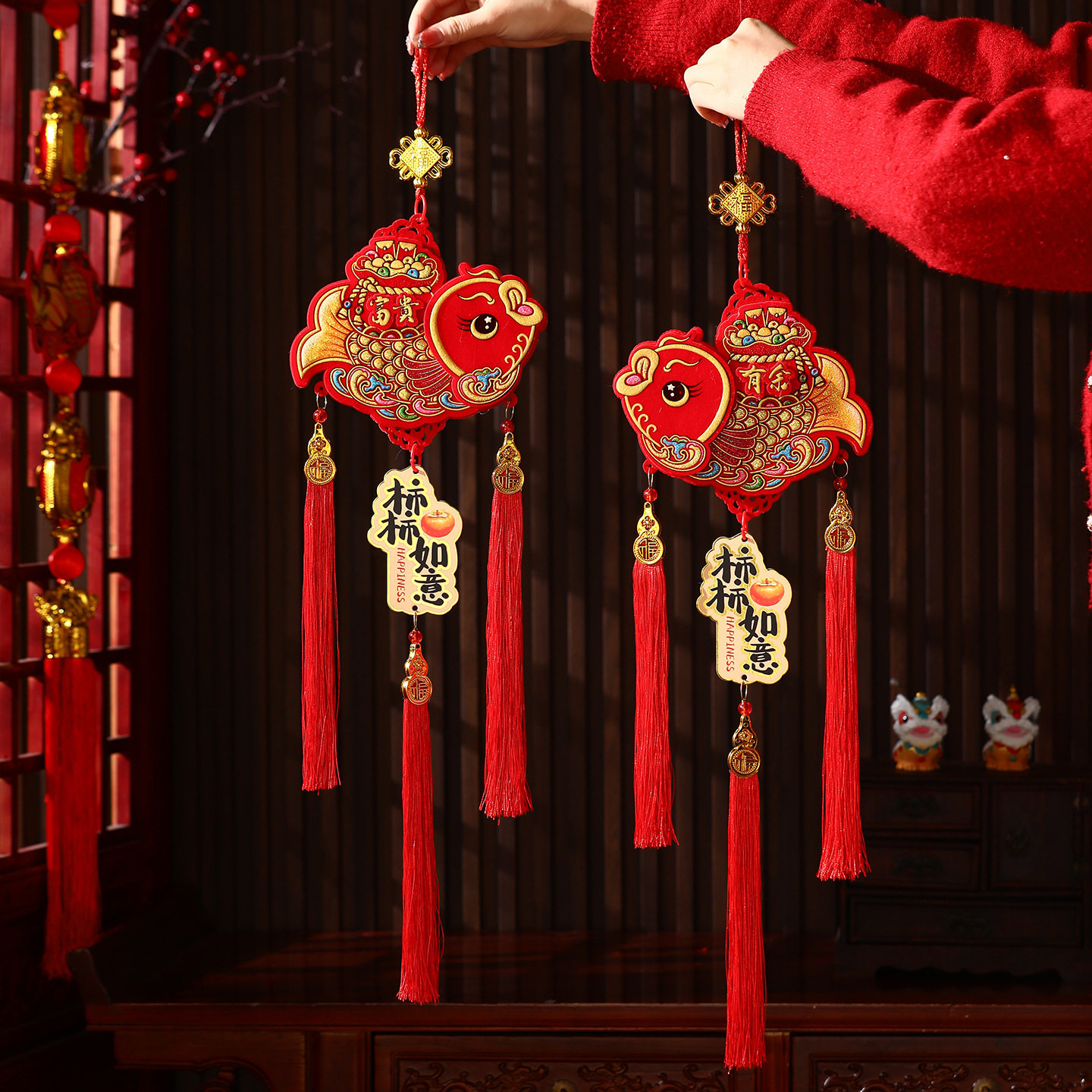 新年装饰2026马年过年醒狮挂件春节客厅福字挂饰贺年喜庆布置用品,玩具/童车/益智/积木/模型,胎毛挂坠/挂件,淘宝优惠券,粉丝福利购,淘宝优惠卷