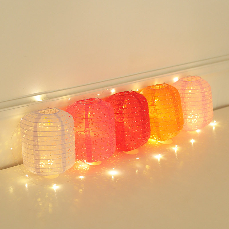 彩色纸灯笼2025中式古风镂空花灯婚庆红色手工diy折叠新年挂饰