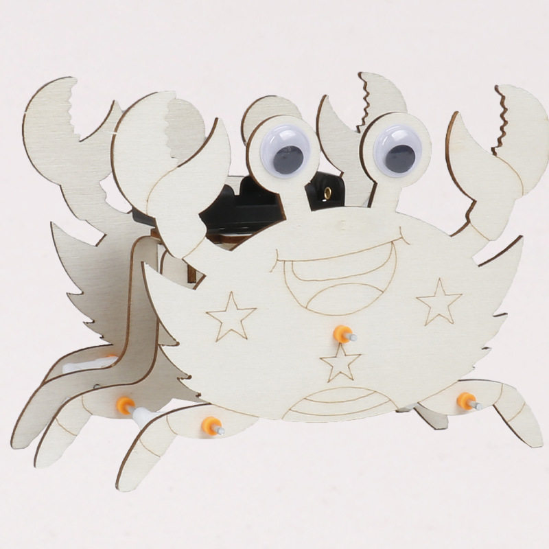 仿生机械螃蟹机器人科技小制作儿童手工diy科学实验教玩具 材料包