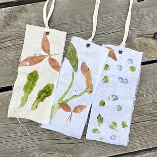 植物敲拓染书签材料包手工diy工具套装帆布包印染锤拓印布袋白布