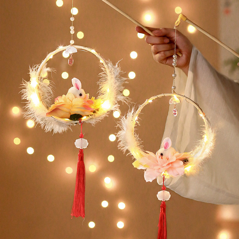 新年儿童兔子灯笼2026新款手工diy制作材料手提发光玉兔花灯摆摊,节庆用品/礼品,灯笼,淘宝优惠券,粉丝福利购,淘宝优惠卷