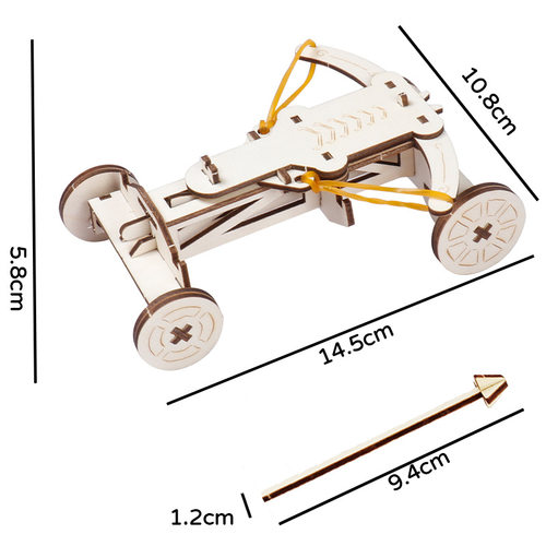 木制攻城弩车科技小制作科学实验教材儿童古代教学玩具材料包