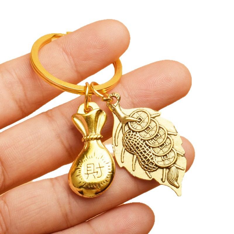 合金一叶生财葫芦算盘钥图片