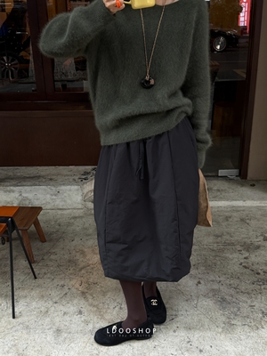 鹅绒充绒蓬感花苞羽绒半裙