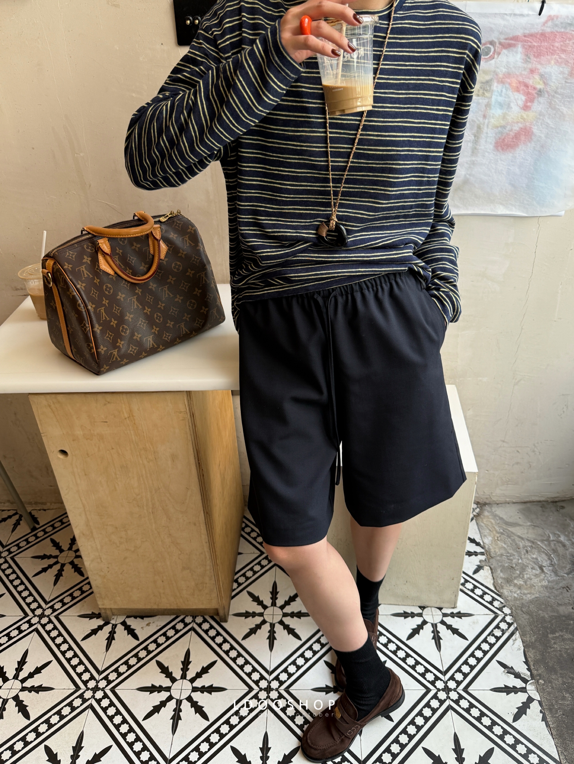 莱赛尔羊毛百慕大五分休闲西装裤