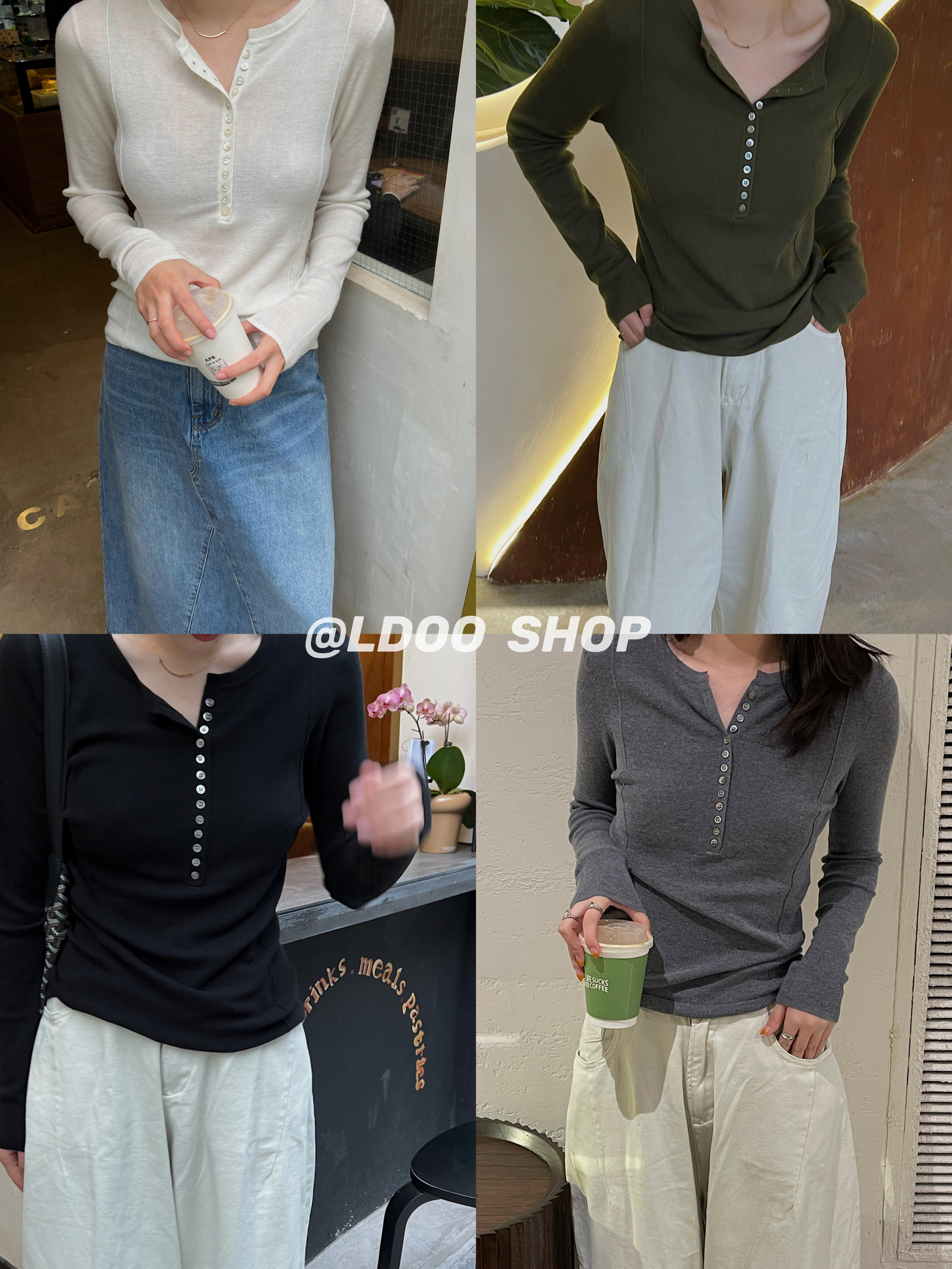 珍珠山羊绒黑科技排扣针织打底衫