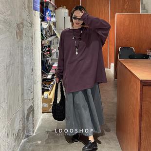 慵懒舒适长绒棉亲肤廓形大宽松薄棉卫衣体恤女 新色Rae LDOO SHOP