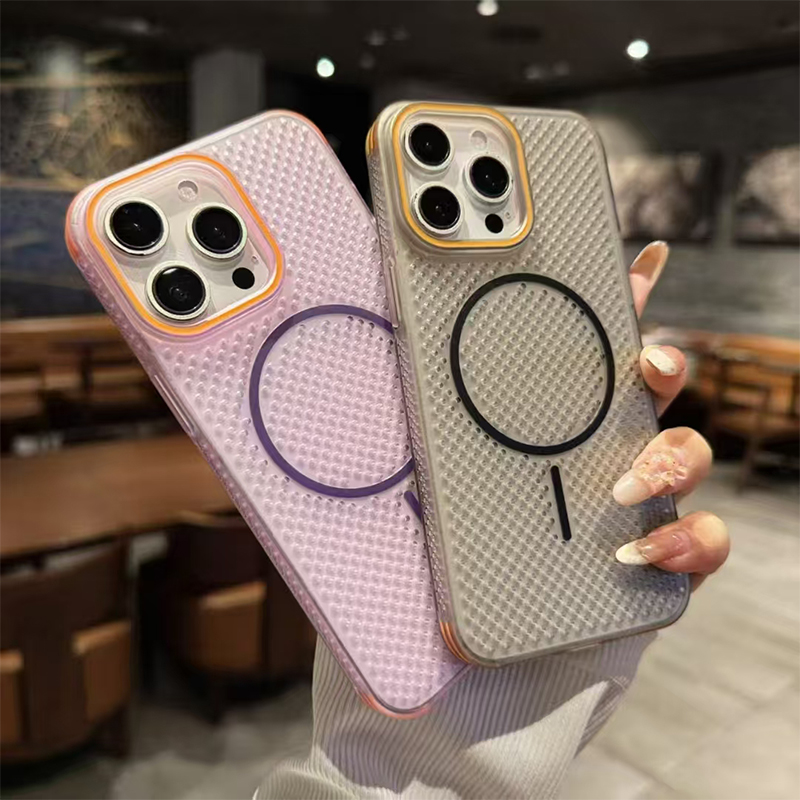 磁吸充电透气散热镂空手机壳网红