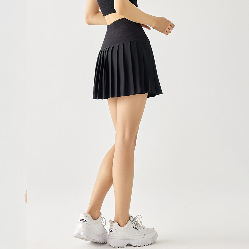 百搭防走光假两件外穿防晒网球百褶裙运动半身裙女