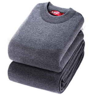 北极绒男士保暖内衣巨厚加绒加厚中青年秋衣秋裤女防寒一套装冬季