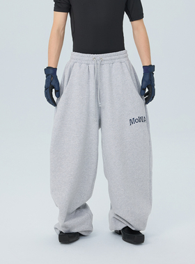 ASTT 25FW 宽松廓形加长堆积感街头风刺绣拖地凹造型松弛垂感卫裤