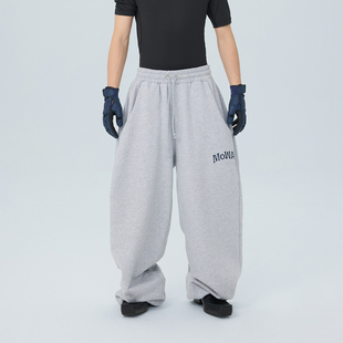 宽松廓形加长堆积感街头风刺绣拖地凹造型松弛垂感卫裤 ASTT 25FW