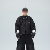 无领破坏刺绣印花解构拼接加厚保暖短款 ASTT 25FW 棉服外套上衣