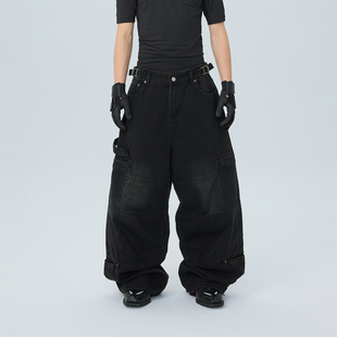 牛仔长裤 cargo多口袋廓形宽松拖地阔腿水洗工装 街头风 25FW ASTT