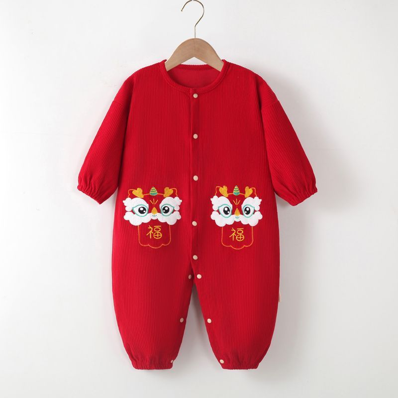 宝宝连体罩衣户外婴儿爬行服防脏爬爬服儿童外穿玩耍一体式罩衣冬