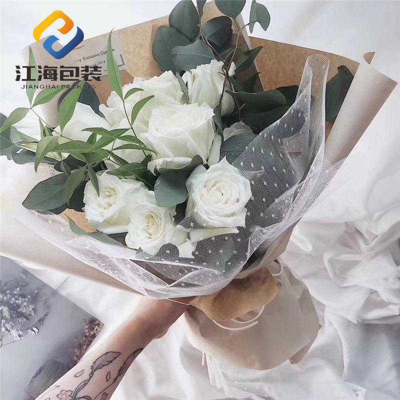 点点纱鲜花包装材料 韩国网纱花束花艺包花纱网花店用鲜花包装纸