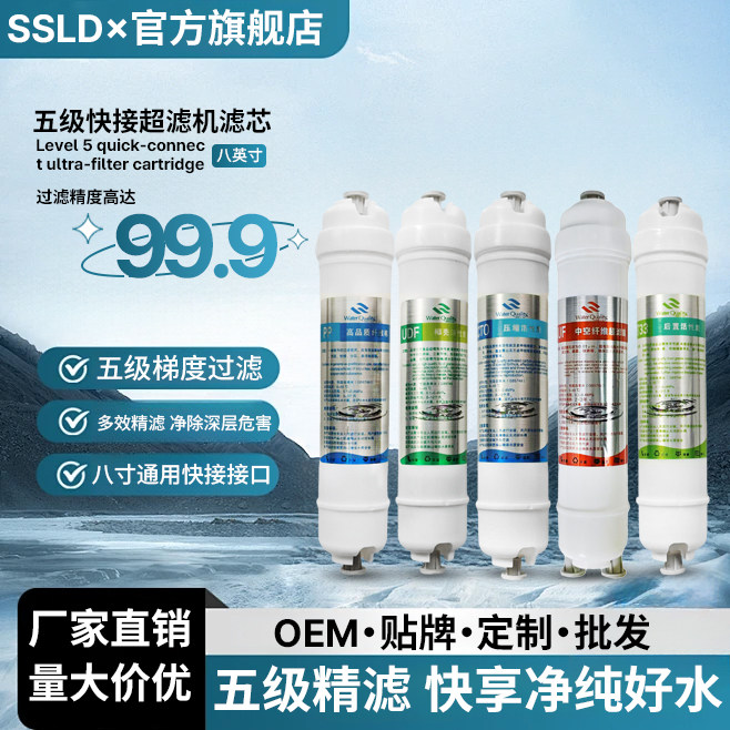 通用净水器配件8寸韩式快接一体式滤芯PP棉UDF CTO UF T33 2分口