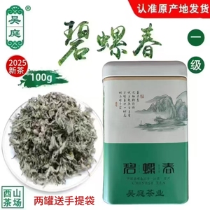 2025新茶苏州西山吴庭碧螺春小叶种茶果混种明前一级手工100g铁罐