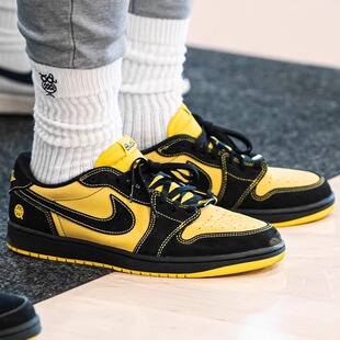 Quai Jordan Retro 低帮板鞋 黑黄拼接运动休闲鞋 经典