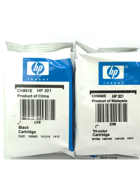 适用于惠普301黑色 彩墨盒HP1050 2050 3050 2620 3050原装打印机