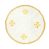 布品盖刺绣AΩ款 直径金色意卡米诺原创热销十字架图案圆形 葡萄款