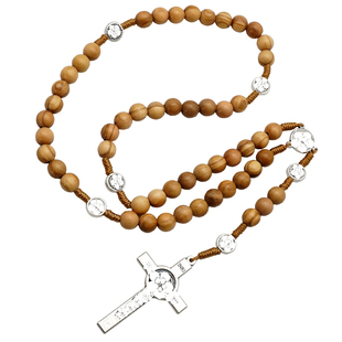 玫瑰念珠8mm橄榄木手工手串绕线意大利进口配件意卡米诺男女同款