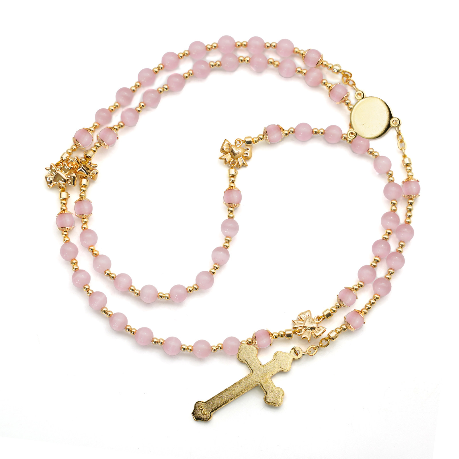 6mm蝴蝶结粉猫眼手工手串意大利进口配件意卡米诺男女款送抽绳包