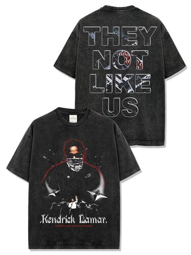 美式复古肯德里克Kendrick Lamar印花短袖t恤男宽松纯棉百搭半袖