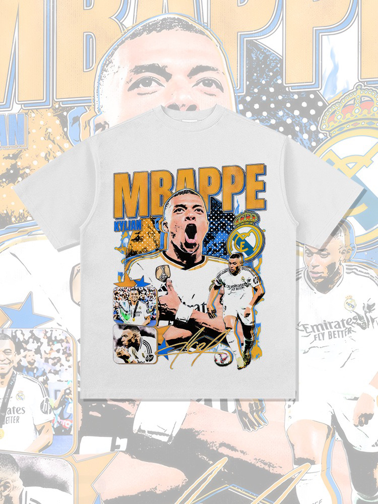 美式复古football内马尔Neymar印花短袖T恤男夏季宽松纯棉半袖ins