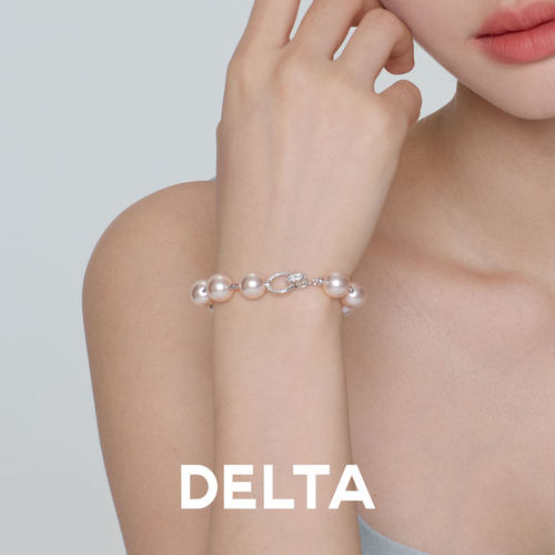 DELTA粉色珍珠纯银手链