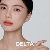 DELTA樱花 粉色珍珠耳钉s925银无耳洞耳夹女简约气质甜美耳环耳饰