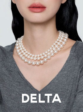 DELTA澳白 珍珠项链毛衣链S925银大溪地锁骨链女气质优雅轻奢叠戴