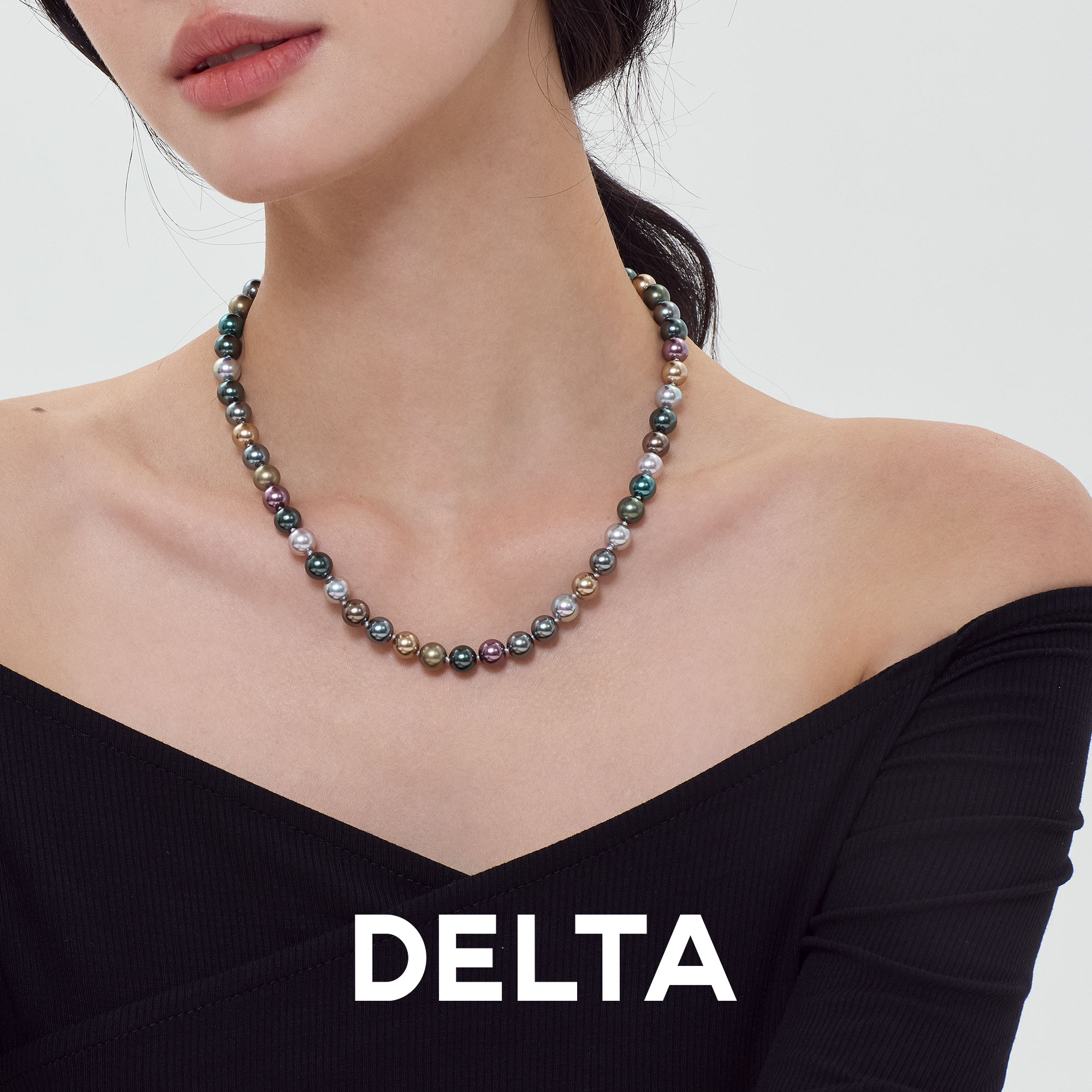 DELTA莫兰迪混彩大溪地珍珠项链