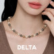 DELTA大溪地混彩珍珠项链s925纯银设计感毛衣链气质轻奢秋冬颈链