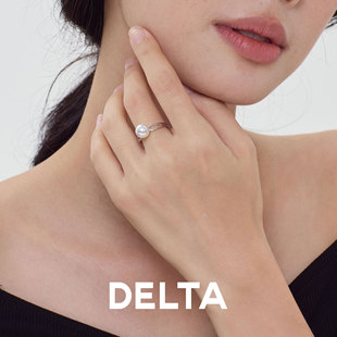 珍珠戒指女士小众设计轻奢高级感2025新款爆款纯银素圈开口环首饰