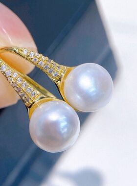 赫生高跟鞋耳环女轻奢高级感设计耳饰14KZ注金镶钻耳坠女珍珠耳钉