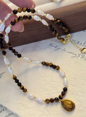 夏季小众复古星宿风虎眼石淡水