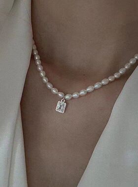 mm天然淡水小珍珠项链女ins锁骨